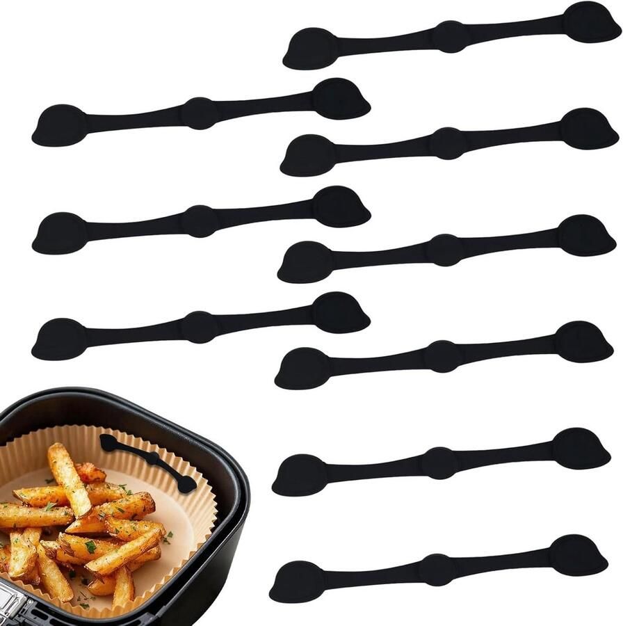Magneten Airfryer Bakpapier Airfryer Accessoires Keuken Organiseren Herbruikbaar 9 stuks Zwart