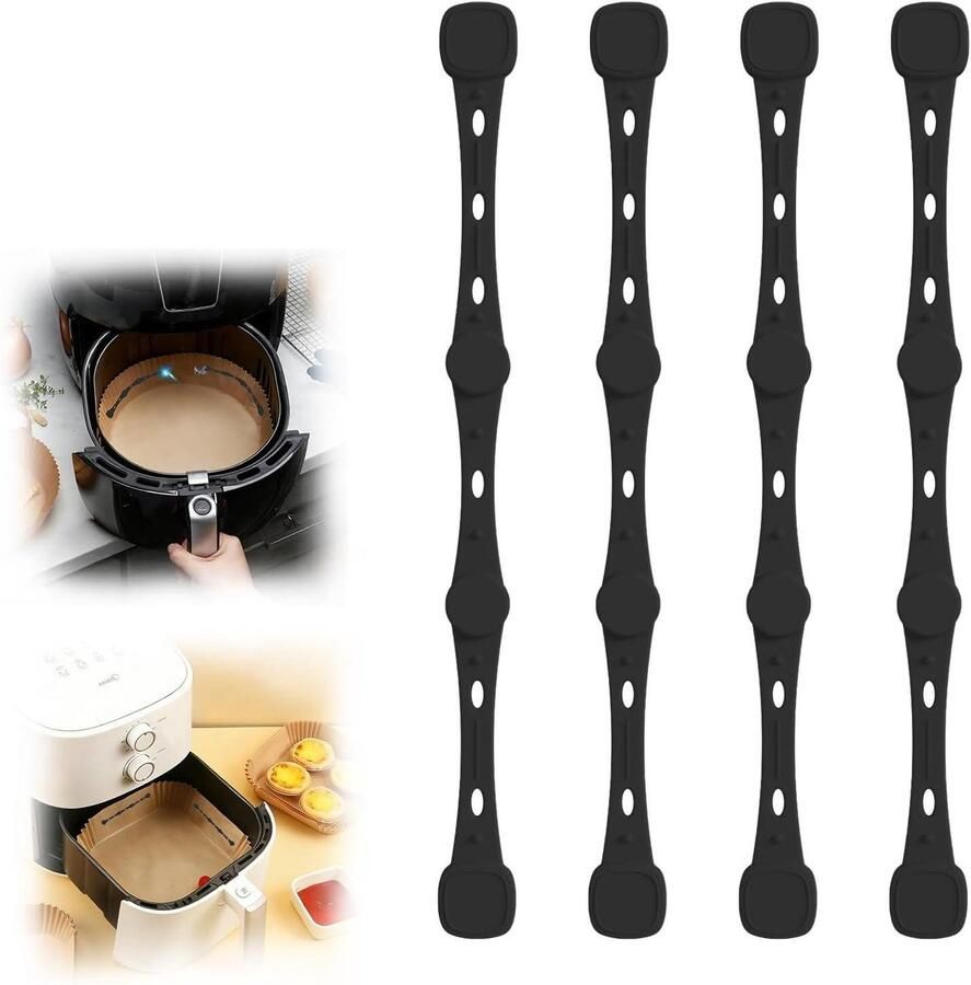 Magneten Airfryer Bakpapier Clips Keuken Organisatie Hittebestendig Siliconen 1 Stuk Zwart