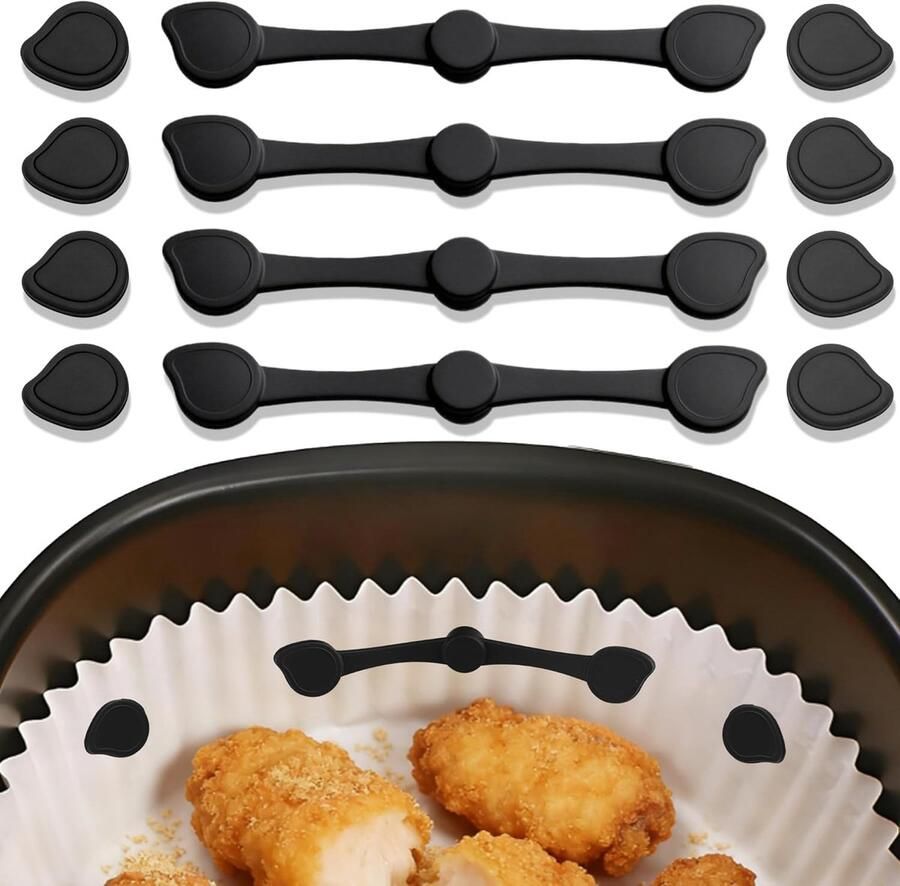 Magneten Airfryer Bakpapier Siliconen Bevestigingsgesp Koken Bakken Frituren Hittebestendig Herbruikbaar 12 Stuks