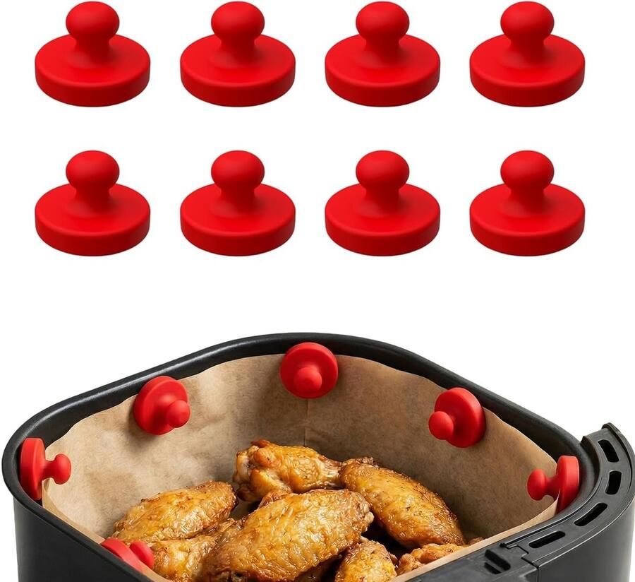 Magneten voor Airfryer 8 stuks hittebestendig en waterdicht voorkomt verschuiven ideaal voor bakpapier en koken