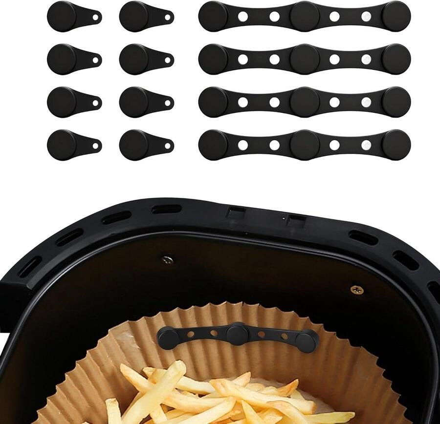 Magneten voor Airfryer Bakpapier Airfryer Accessoires Bakken en Braden Hittebestendig tot 200°C 4 lange 8 kleine
