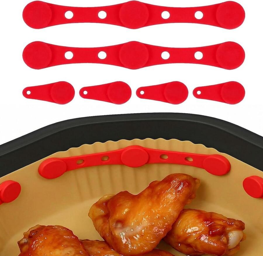 Magneten voor Airfryer Bakpapier Airfryer Accessoires Bakpapier Fixeren Hittebestendig tot 200°C 1 lange 4 korte strips