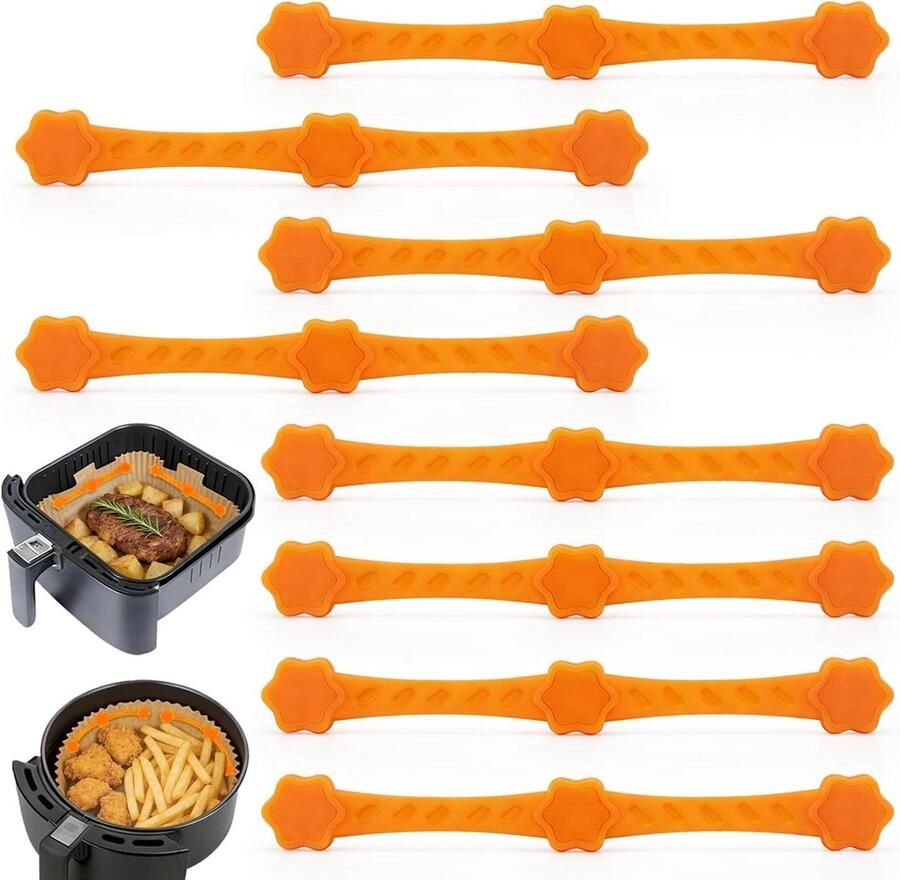 Magneten voor Airfryer Bakpapier Airfryer Clips Bakpapier Fixeren Sterke Magneetkracht 125 cm Oranje