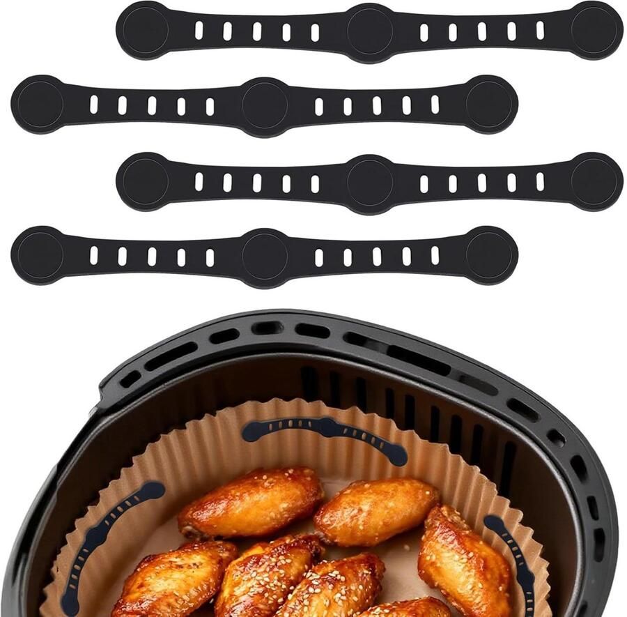 Magneten voor airfryer Bakpapier houders Voorkom verbranden Hittebestendig 1 stuk Zwart