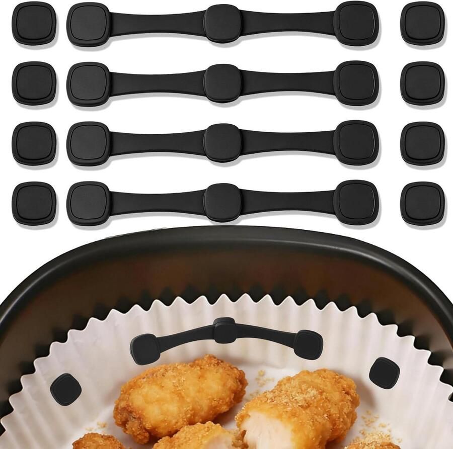 Magneten voor airfryer bakpapier Magnetische bakpapier clips Airfryer bakpapier fixeren Voorkomt optillen en verbranden 12 stuks