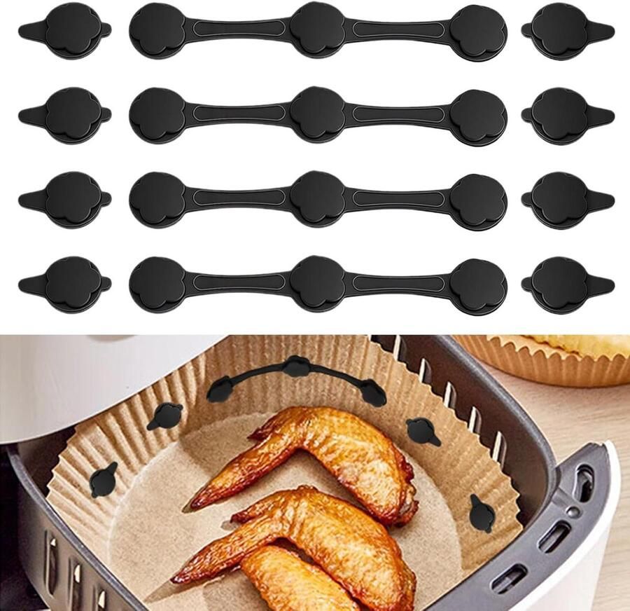 Magneten voor airfryer bakpapier siliconen 12 stuks magneten voor heteluchtfriteuse magnetische bevestigingsgesp magneet siliconen shna voor koken en bakken in de heteluchtfriteuse