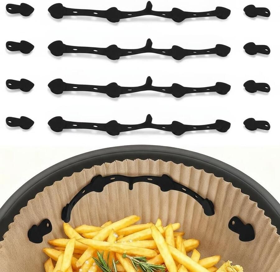 Magneten voor Airfryer Siliconen Clips Bakpapier Bevestigen Hoge Temperatuur Bestendig 12 Stuks Zwart