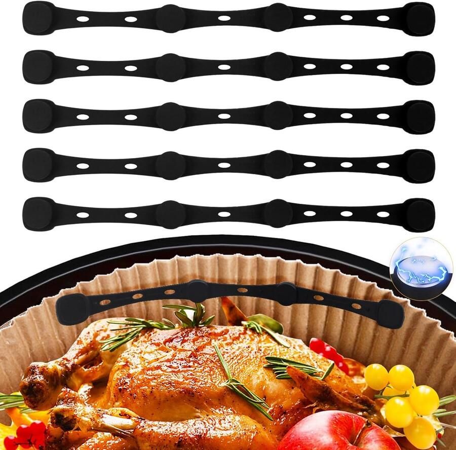 Magneten voor airfryers 5 stuks siliconen magneet voor airfryer bakpapier 17 5 cm lang magneten bevestigingsgesp heteluchtfriteuse accessoires voor Ninja Philips Cosori