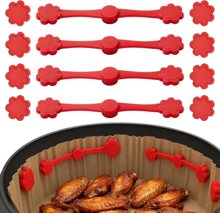 Magneten voor bakpapier Airfryer accessoires Keuken organiseren Hittebestendig siliconen 12 stuks Gemengde kleuren