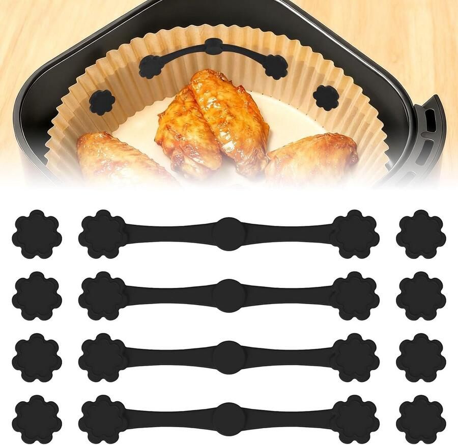Magneten voor bakpapier Airfryer accessoires Veilig koken Voedselveilig siliconen 12 stuks Bloemenprint