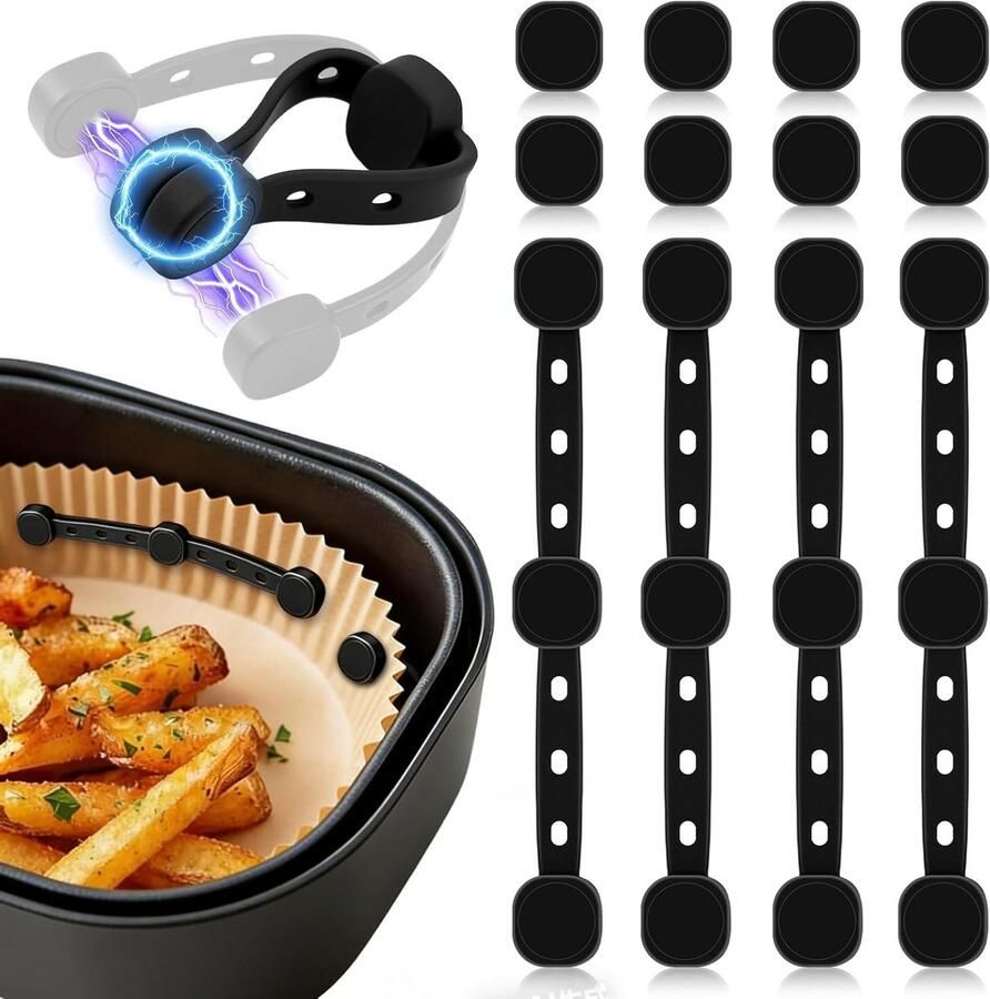 Magnetische siliconen gespen voor airfryer bakpapier 12 stuks voor veilige fixatie en voorkomen van papierverbranding ideaal voor heteluchtfriteuses
