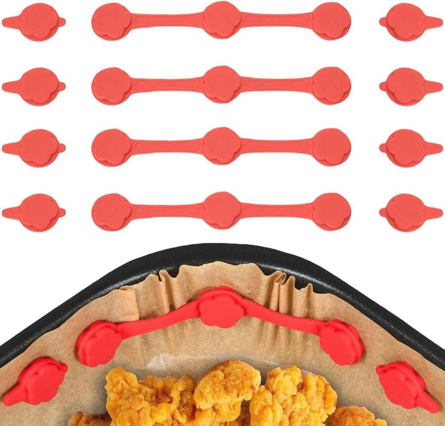 Magneten Voor Bakpapier Voor Airfryer 4-delige Set Siliconen Keuken Accessoires