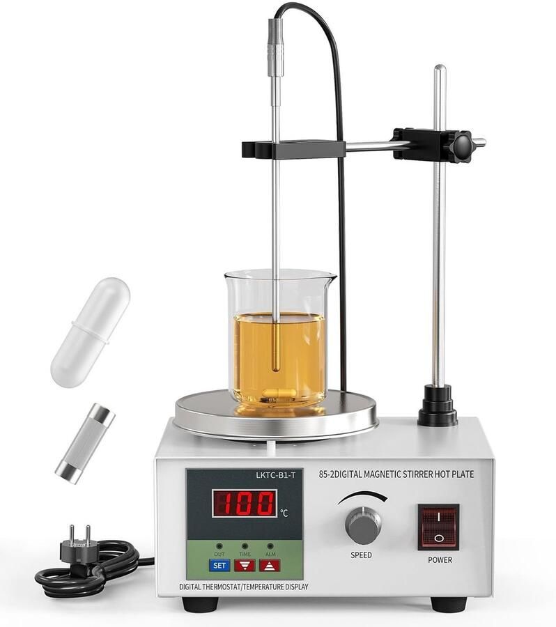 Magnetic Laboratory Stirrer 250 W 1000 ml with Digital Temperature Display and Speed Adjustment Magnetic Mixer with ShopVlot