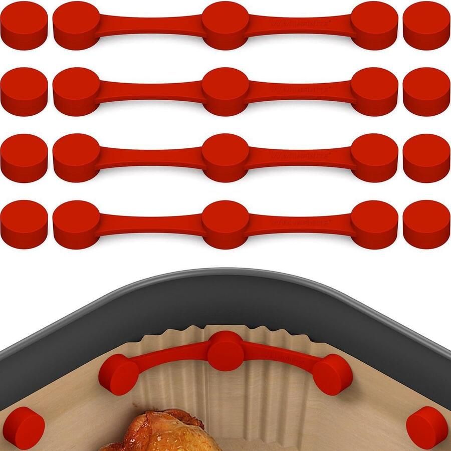 Magnetisch klemmetje voor airfryer bevestigingsclips voor airfryer binnenvoering van bakpapier hittebestendige siliconen magnetisch klemmetje 4-pack