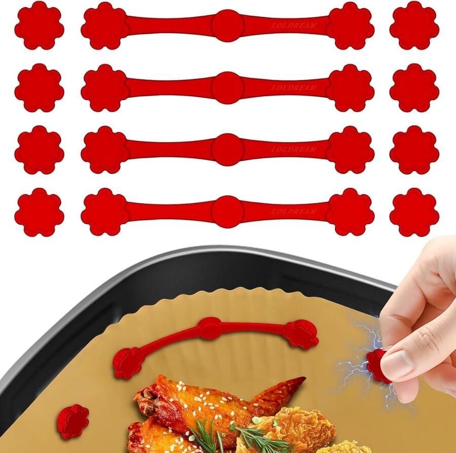 Magnetische Airfryer Clips Siliconen Houders Bakpapier Bevestigen Voorkomt Opwaaien 15 x 10.5 cm