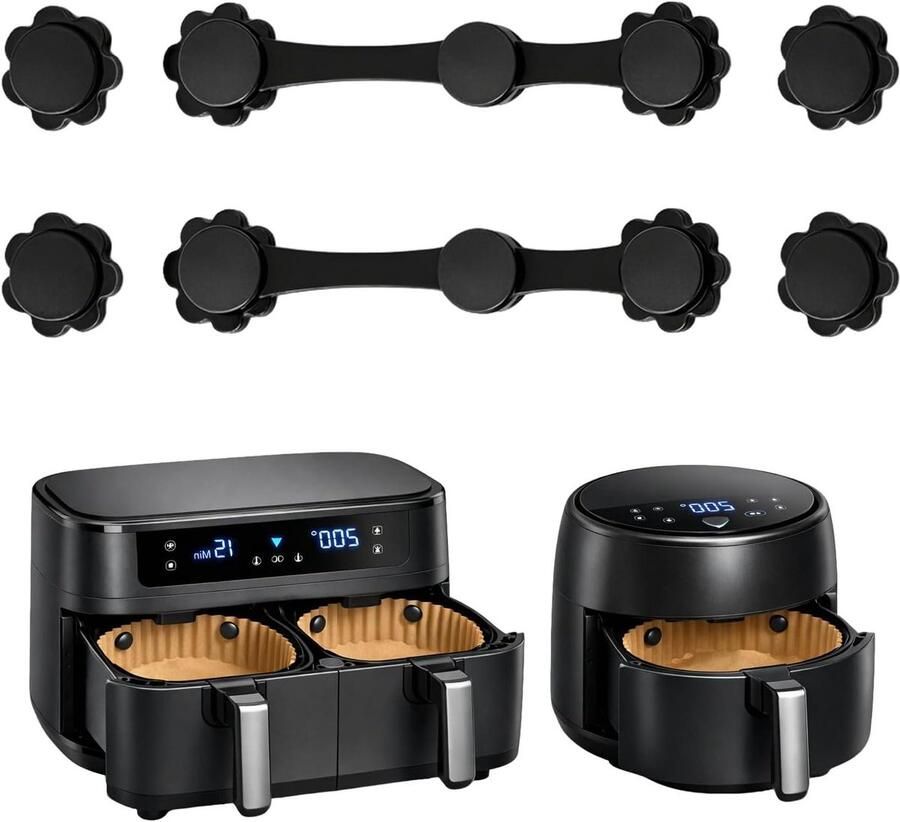 Magnetische Airfryer Gespen Siliconen Clips Bakpapier Fixeren Hittebestendig Siliconen 6 stuks Zwart