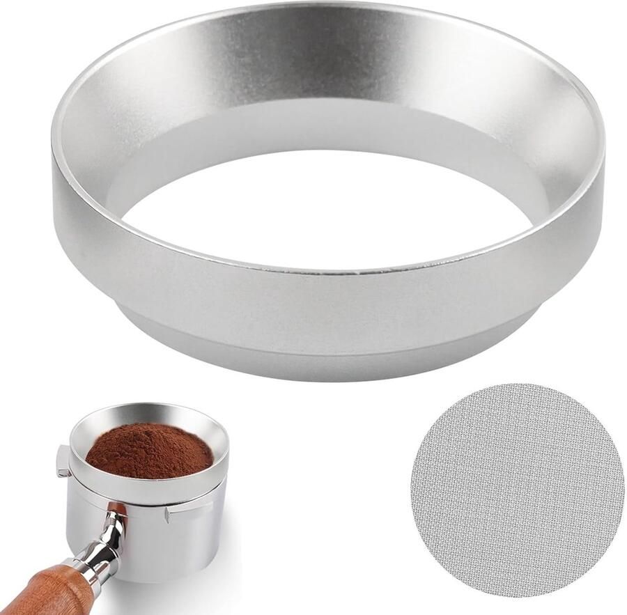Magnetische Dispensing Ring 58 mm voor Espresso Strainer met Precisie Vulfunctie en Aluminium Funnel voor Koffiezetten - Foto 1