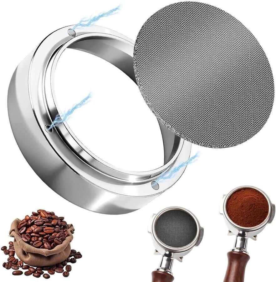 Magnetische Doseerring 51 mm voor Espresso Aluminium Dosing Funnel en Puck Screen Accessoires voor Koffiezetapparaat en Filterhouder