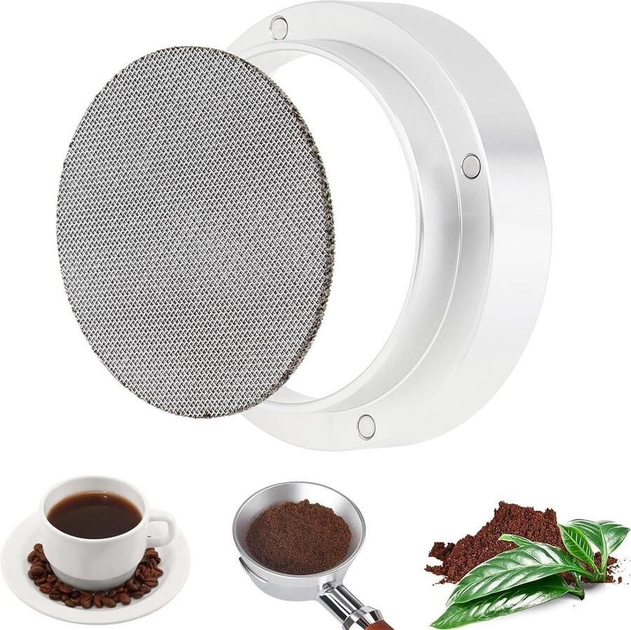 Magnetische Doseringsring 51 mm voor Espresso met Aluminium Puck Screen en Filterhouder voor Koffiemaker en Barista Accessoires