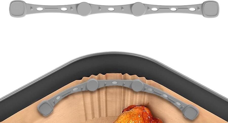 Magnetische Gesp Papierhouder Snelsluiting Airfryer Gebruik Hittebestendig Siliconen 15x15x15 mm Grijs