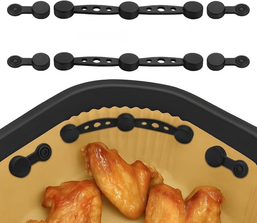 Magnetische gesp voor heteluchtfriteuses siliconen zwart voorkomt papierverbranding ShopVlot