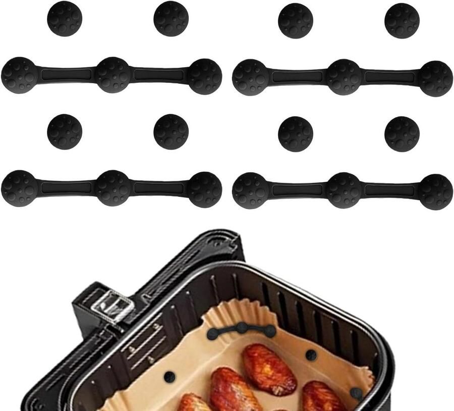 Magnetische Gespen Airfryer Clips Bakpapier Fixeren Paddenstoelkop Design 10.4 x 1.6 cm Zwart