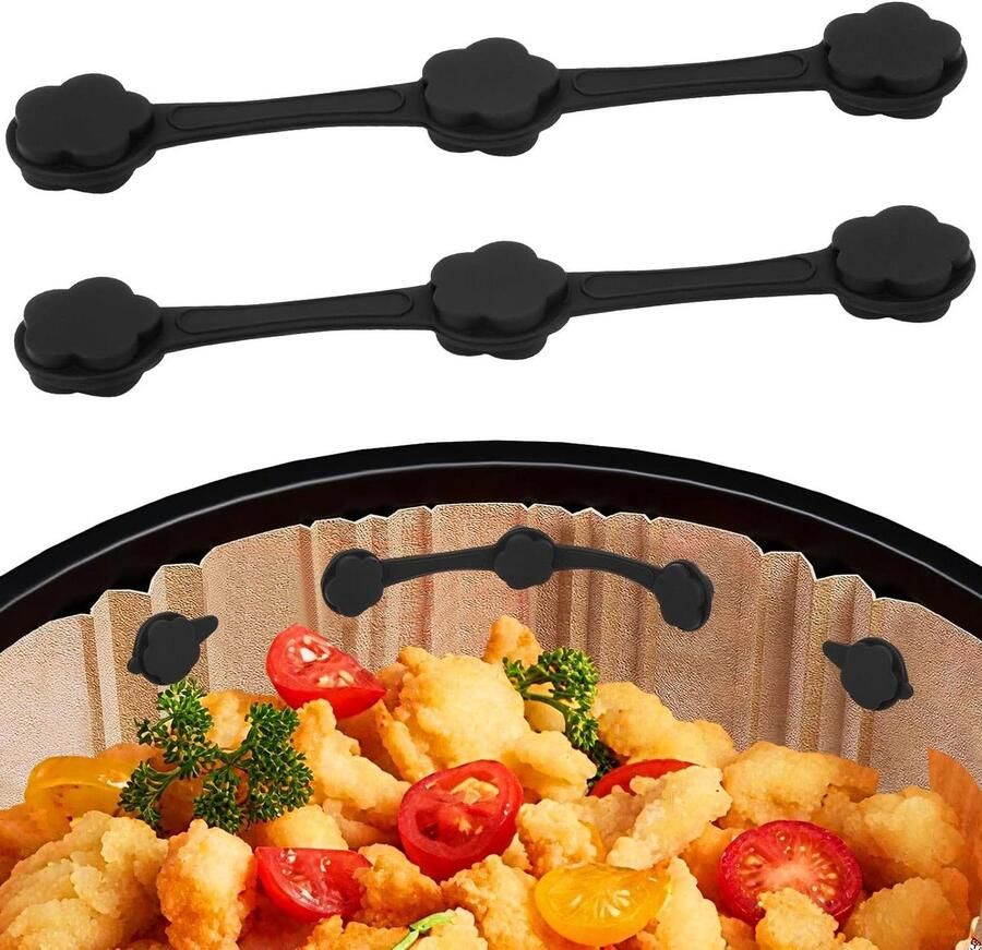 Magnetische Gespen Airfryer Clips Bakpapier Vasthouden Hittebestendig Siliconen 12 Stuks Grijs