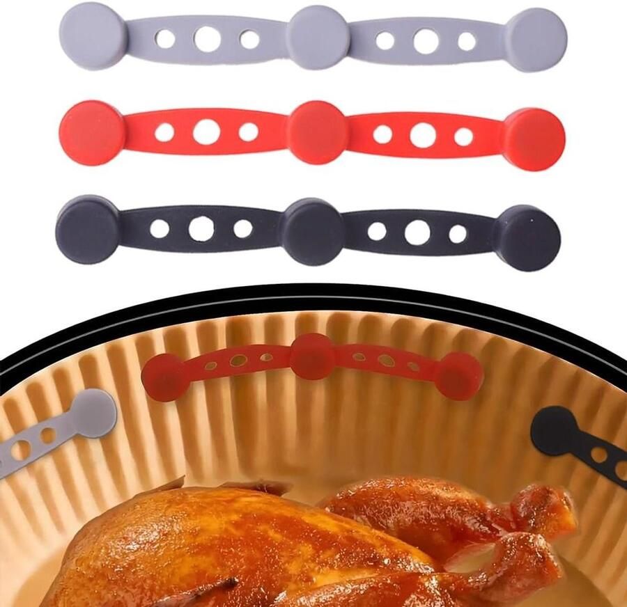 Magnetische Gespen Bakpapier Houders Airfryer Gebruik Hittebestendig Siliconen 3 Stuks Multicolor