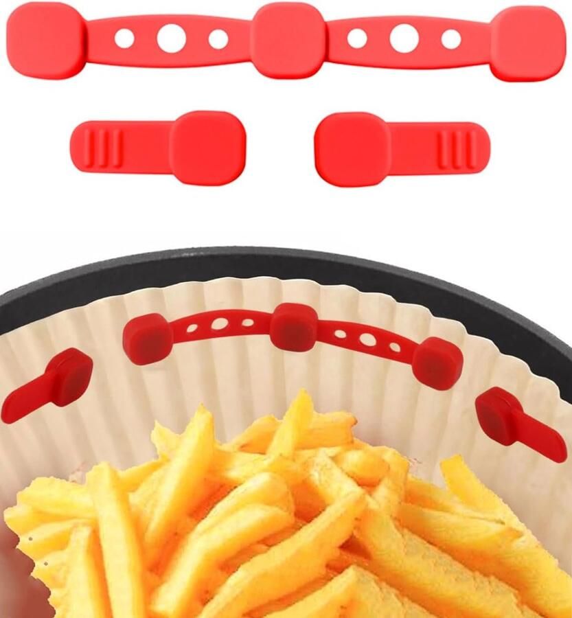 Magnetische Gespen Friteuse Accessoires Veilig Bakken Hittebestendig Siliconen Vierkant Rood