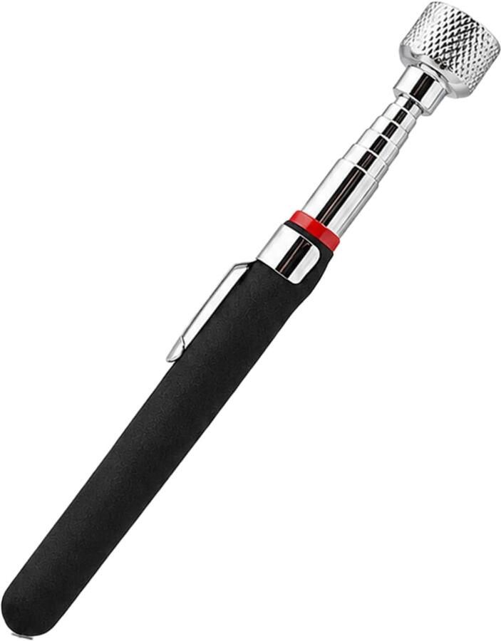 Magnetische grijper – Uitschuifbare magneet met clip – Petanquebal-opraper – Grijper voor schroeven spijkers moeren en metalen onderdelen
