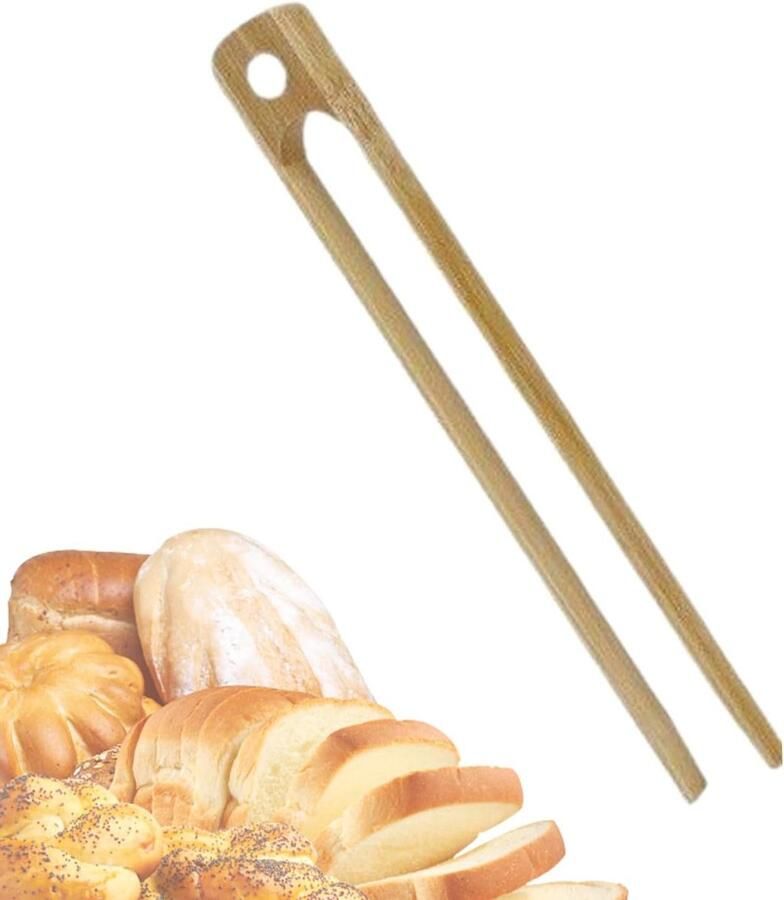 Magnetische Grilltang Houten Keukengerei Veilig Koken Anti-verbranding 22 cm Houtkleur