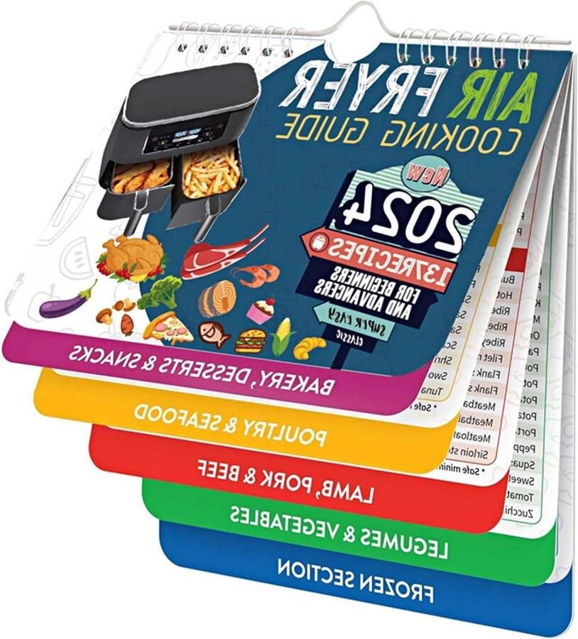 Airfryer Kookgids Magnetische Gids Snelle Referentie Waterbestendig Materiaal 21 x 18.5 cm Meerkleurig