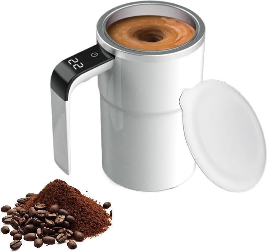 Magnetische Roerbeker Automatische Mok Dranken Mengen Met LCD Scherm 380 ml Wit