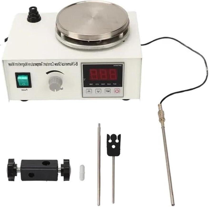 Magnetische Roerder Hete Plaat Mixer Laboratorium Mengen Digitale Temperatuurweergave 3 kg Wit