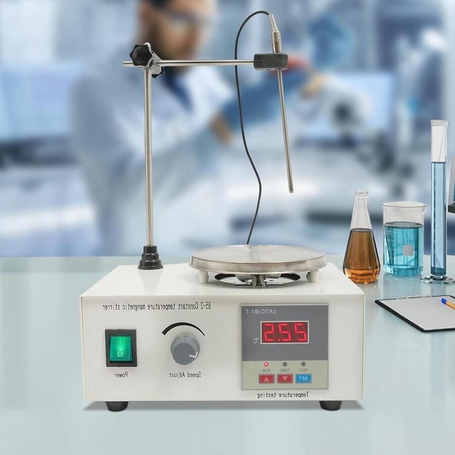 Magnetische Roerder Magneetmixer Laboratorium Vloeistoffen Mengen Met Verwarmingsplaat 2000 ml Wit
