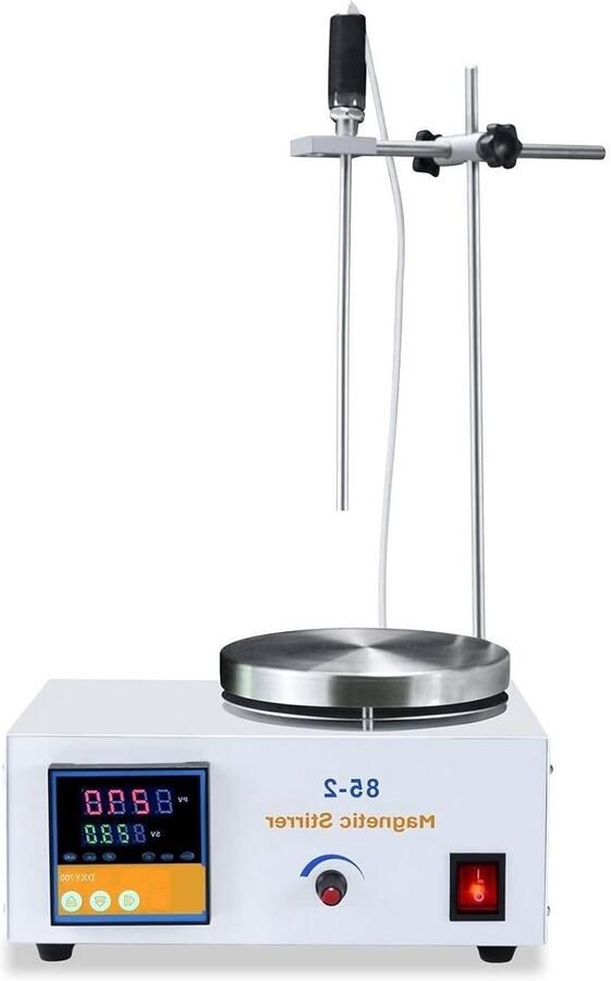 Magnetische Roerder Verwarming Mixer Laboratorium Menging Digitale Temperatuurregeling 1500 ml Volume Zilverkleurig