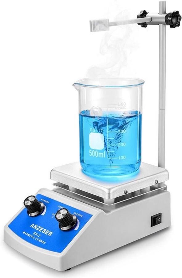 Magnetische Roerder Verwarmingsplaat 180 W Vermogen 2000 ml Inhoud Aluminium Laboratorium Roerder