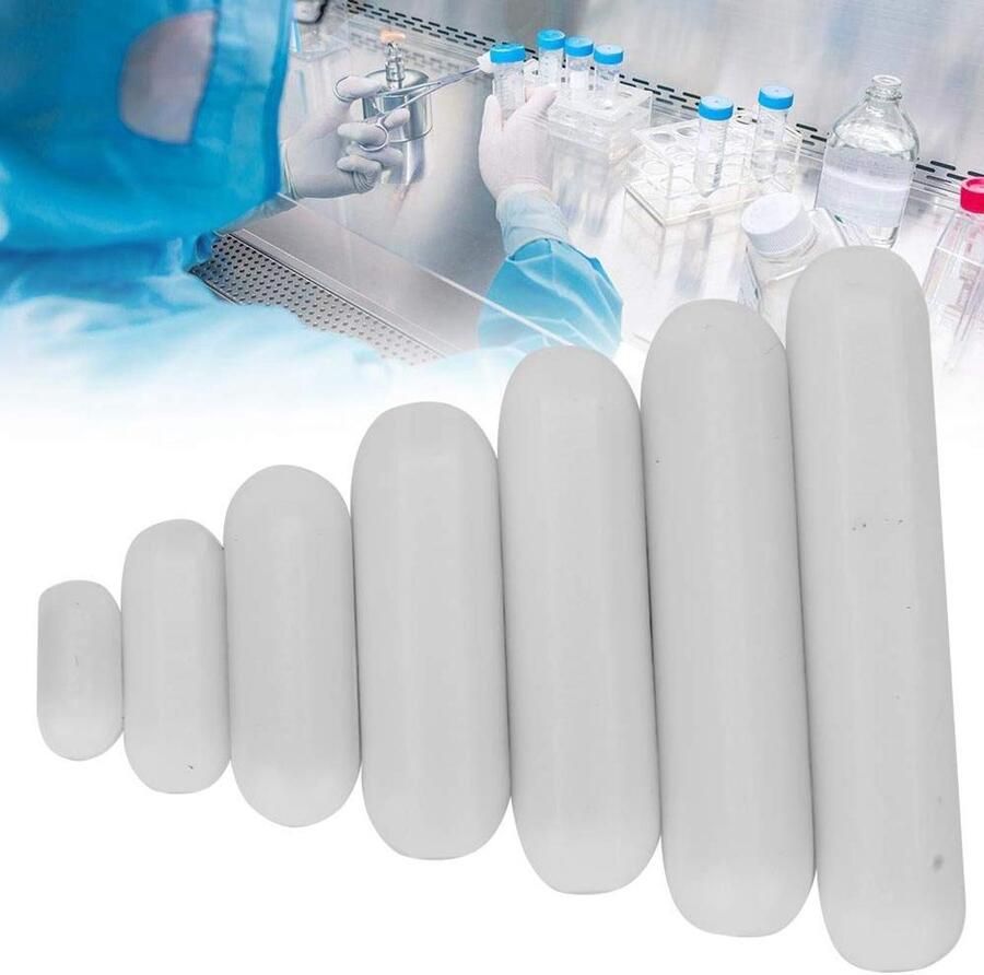 Magnetische Roerstaafjes C-type Laboratorium Mengen Corrosiebestendig Ontwerp 7 Stuks Wit