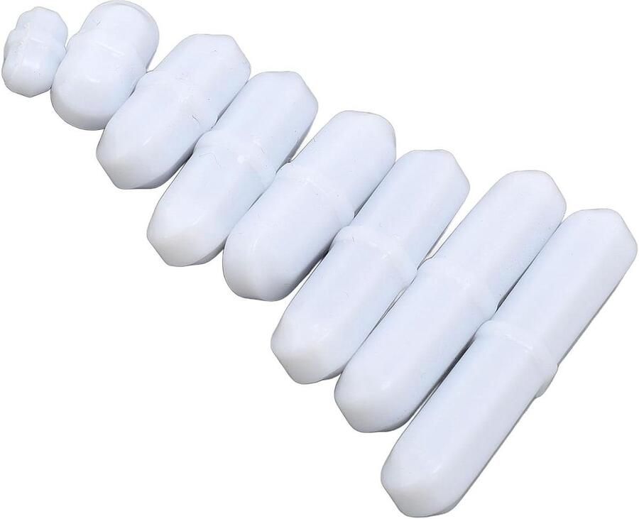 Magnetische Roerstaafjes Set Mixer Roerders Laboratorium Mengen PTFE Antiaanbak 8 Stuks 10-40 mm Wit