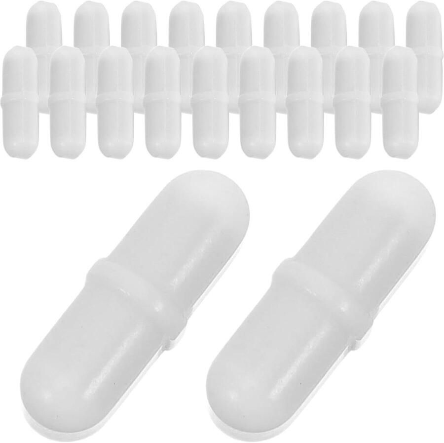 Magnetische Roerstaven Laboratorium Roerstaafjes Wetenschappelijk Mengen Hittebestendig PTFE Gecoat 20 Stuks Wit