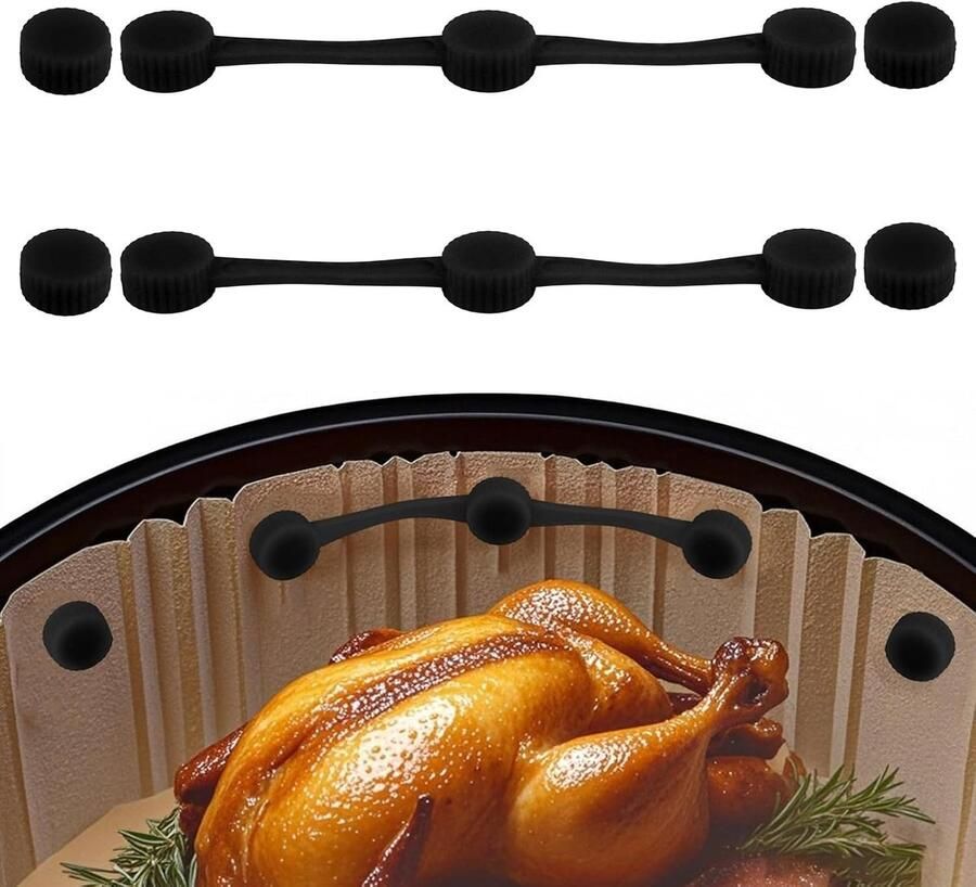Magnetische Silicium Sluitingen voor Airfryer Veilig Hittebestendig en Herbruikbaar Klemmen voor Keukenaccessoires 2 Sets