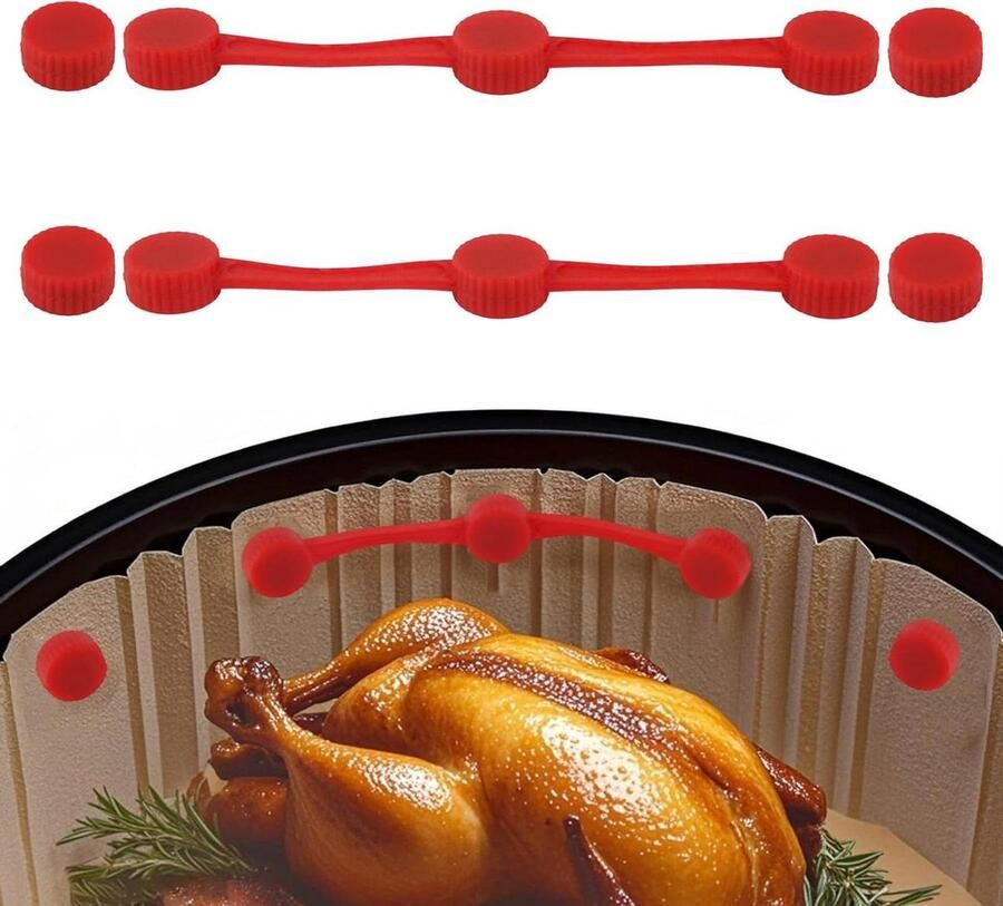 Magnetische Silicone Sluitingen Airfryer Clips Luchtvlieger Organiseren Hittebestendig Materiaal 11.7 cm Riem Rood