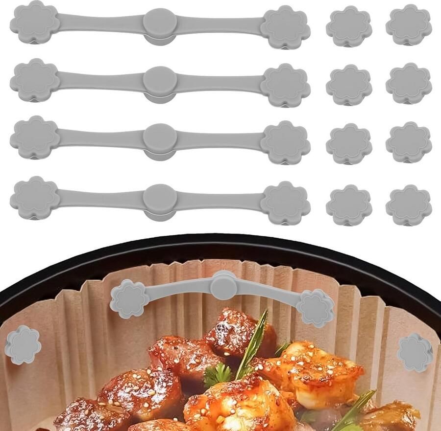 Magnetische Siliconen Clips voor Airfryer Bakpapier Hittebestendig & Herbruikbaar