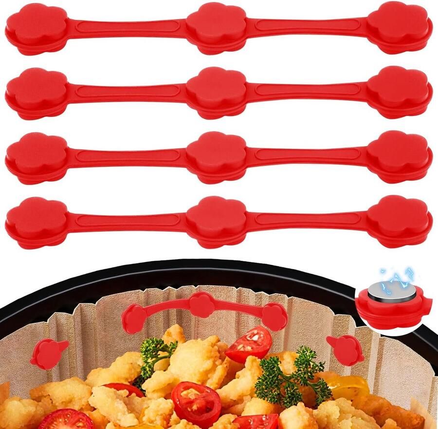 Magnetische Siliconen Clips voor Airfryer Bakpapier Hittebestendig & Veilig