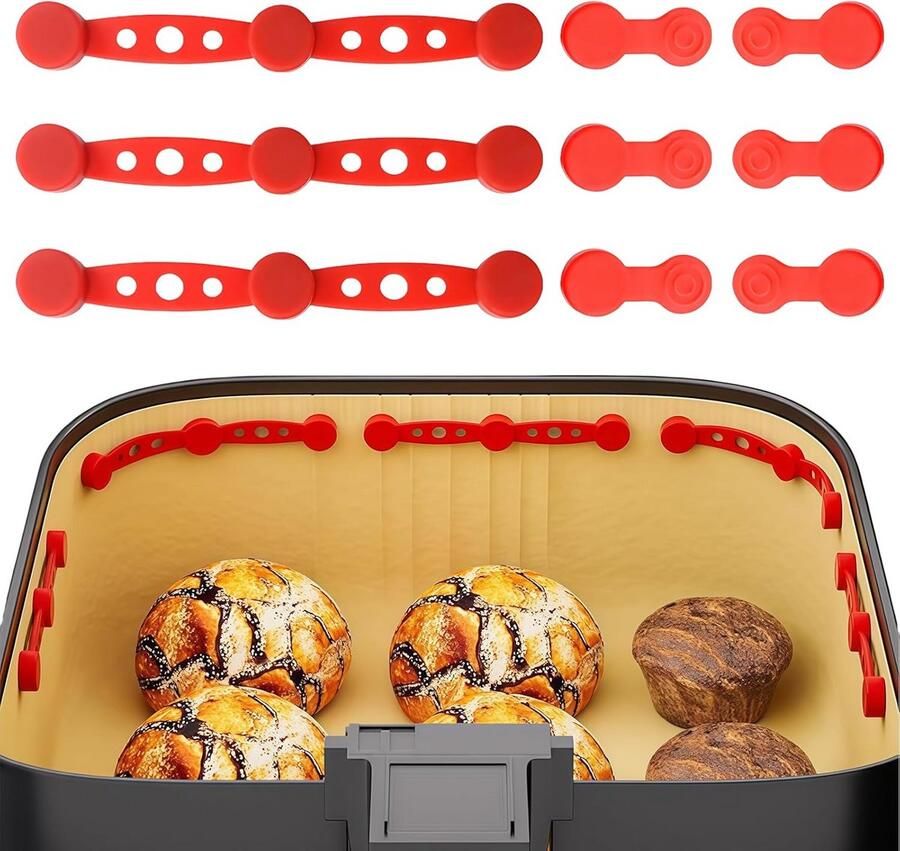 Magnetische Siliconen Clips voor Airfryer Bakpapier Houdt Papier Op Zijn Plek