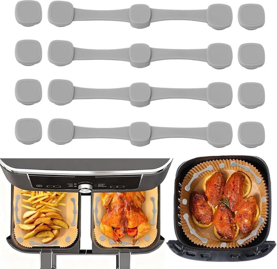 Magnetische Siliconen Clips voor Bakpapier in Airfryer 12 Stuks