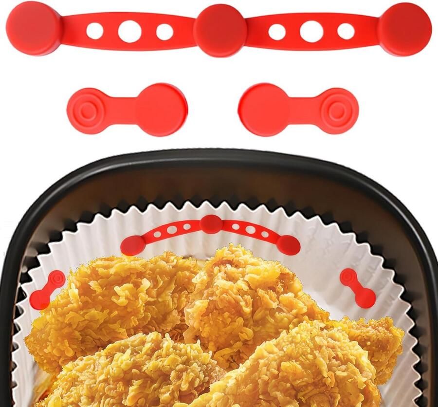 Magnetische siliconen clips voor het vastzetten van bakpapier in de airfryer