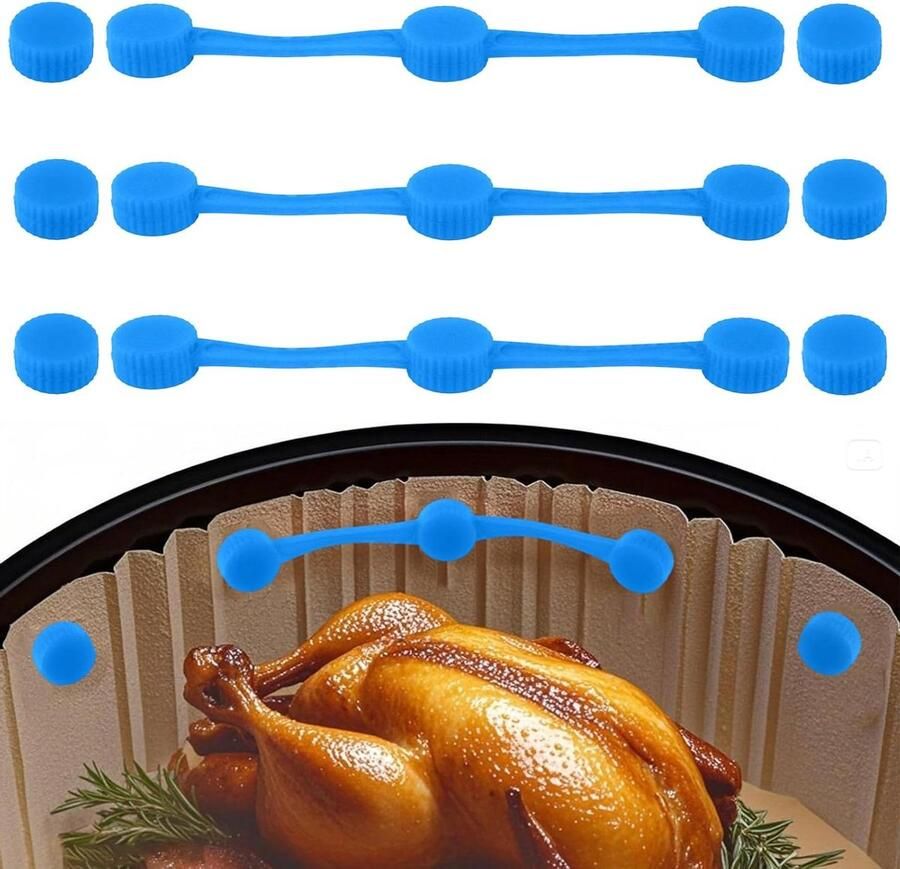Magnetische Sluitingen Airfryer Accessoires Veilig Koken Hittebestendig Siliconen 3 Sets Blauw