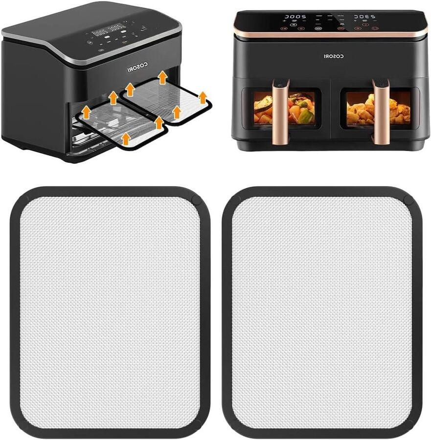 Magnetische Spatbescherming Airfryer Accessoires Apparaat Beschermen Roestvrij Staal 2 stuks Zilver