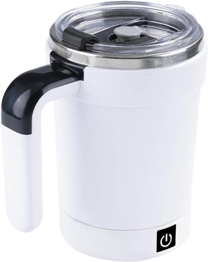 Magnetische Theebeker Zelfroerende Mok Dranken Mixen Realtime Temperatuurweergave 10 Liter Capaciteit Wit